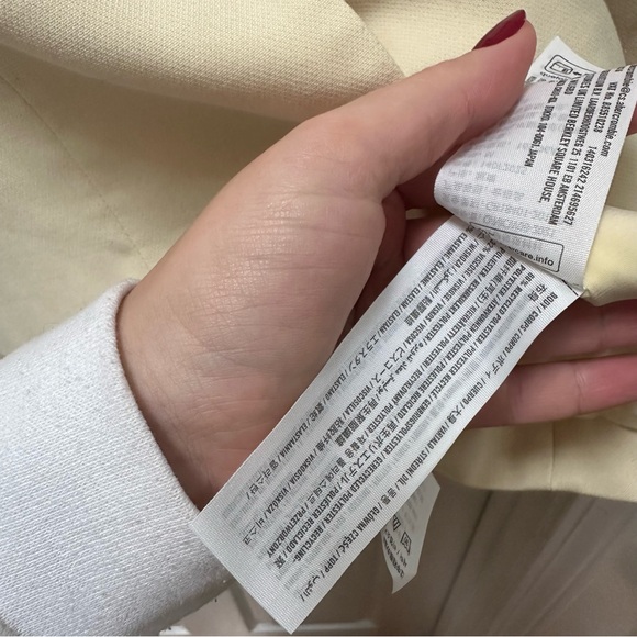 Abercrombie & Fitch Light yellow suiting blazer Jacket square neck m medium - Picture 5 of 7